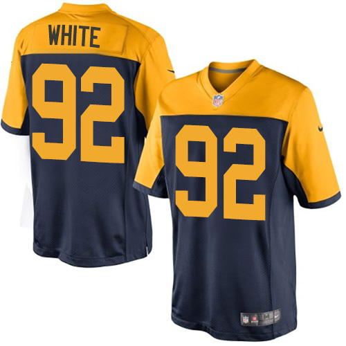 Men's Limited Reggie White Nike Jersey Navy Blue Alternate - #92 NFL Green Bay Packers